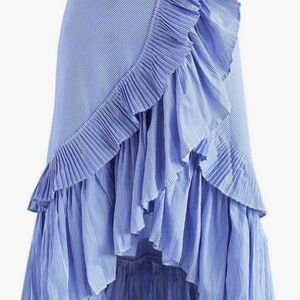 ✨⚡️💥CHICWISH APPLAUSE OF RUFFLE TIERED FRILL HEM SKIRT IN BLUE STRIPES